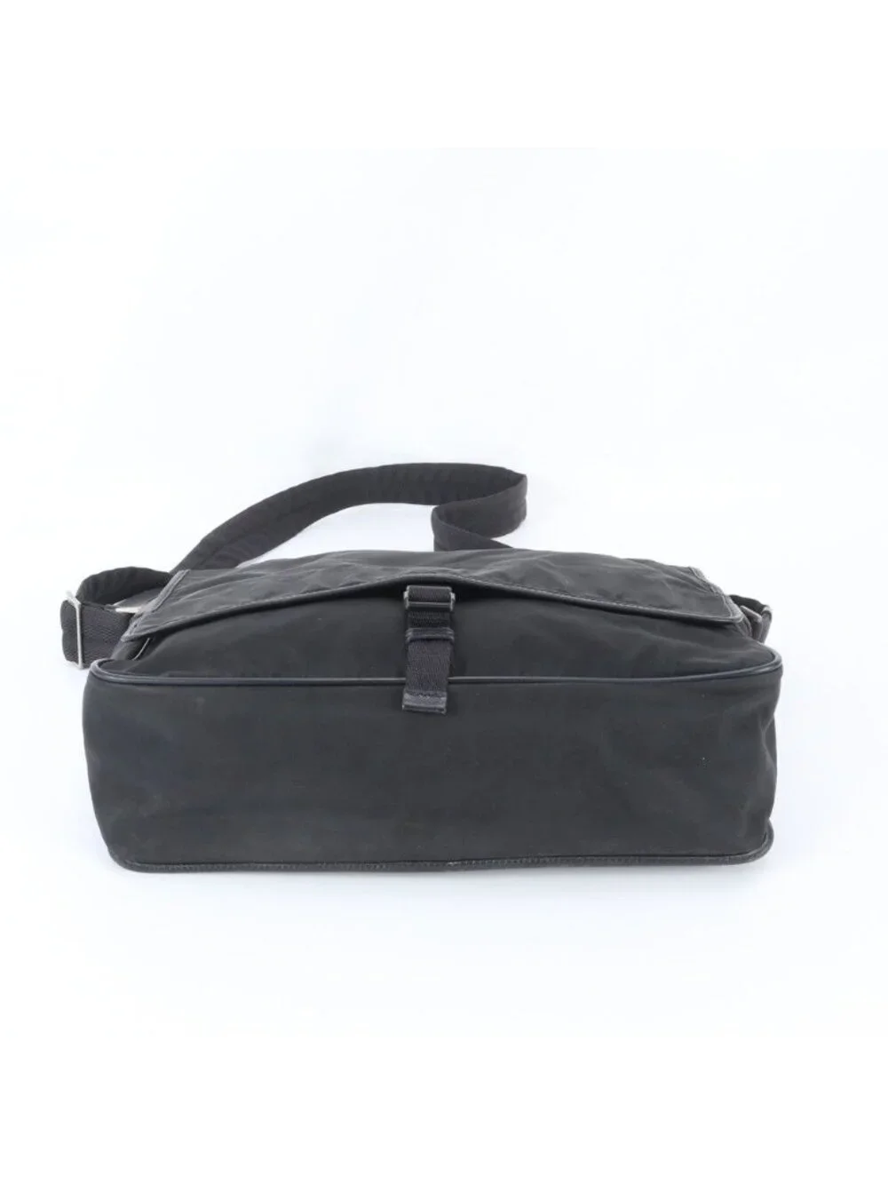 Prada Tessuto Nylon Triangle Logo Leather Shoulder Bag Crossbody Messenger